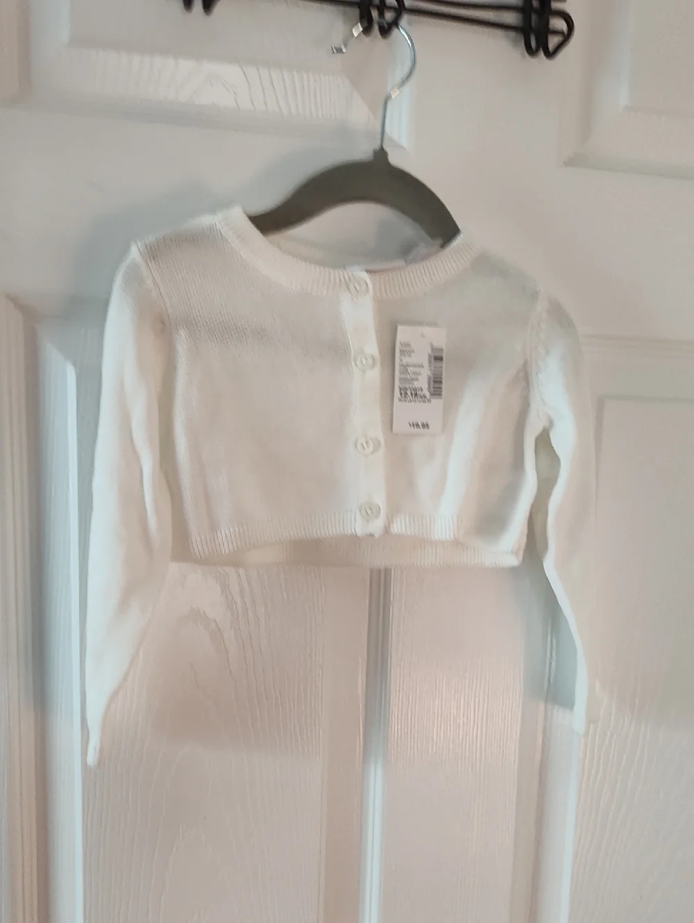 The Children's Place White Cropped Button Cardigan
